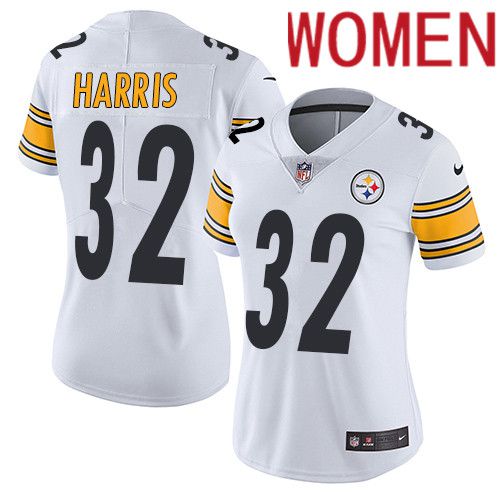 Women Pittsburgh Steelers #32 Franco Harris Nike White Vapor Limited NFL Jersey->women nfl jersey->Women Jersey